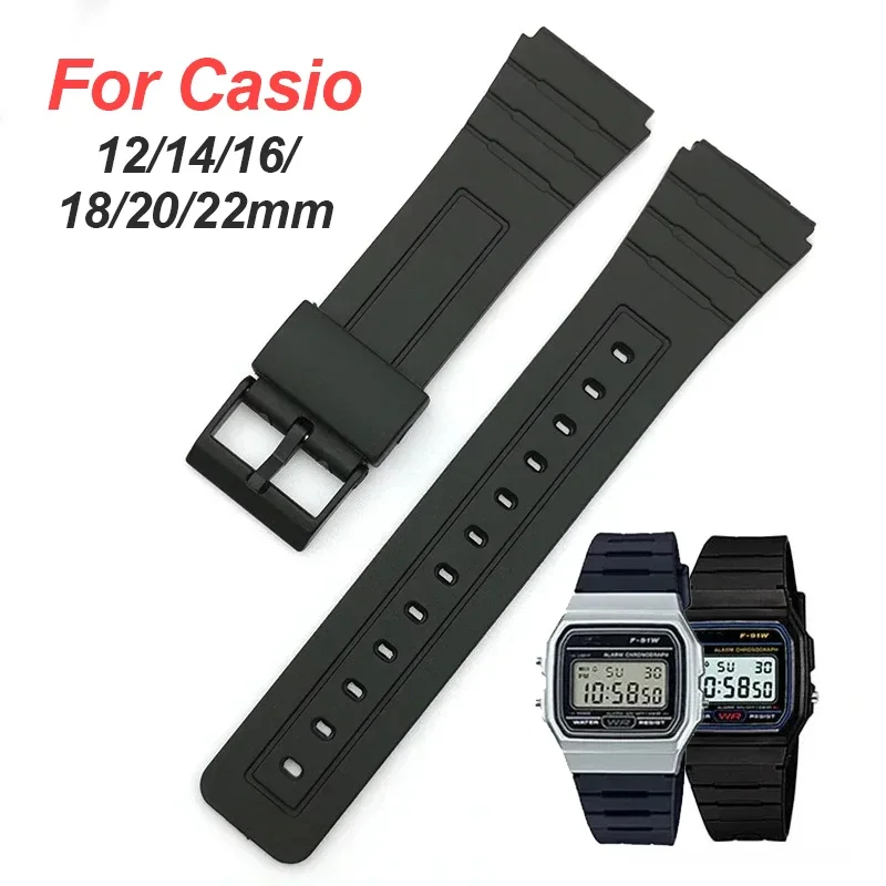 18 20 22mm Silicone Bracelet for CASIO W800H SGW400 Wristband thumbnail 3