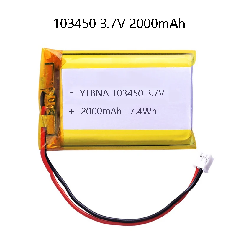 HighCapacity37V1034502000mAhRechargeablePolymerLithiumBattery