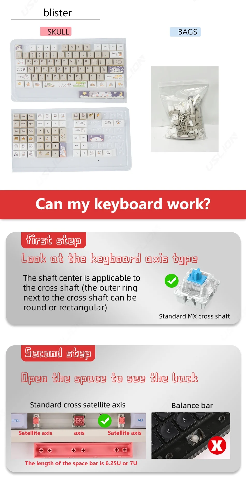 XDA Perfil PBT, Ajuste para Interruptor MX,