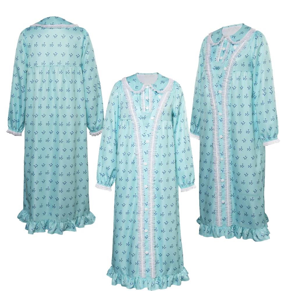

Movie The Exorcister Cosplay Costume Dress Robe Women Floral Sleepwear Outfits Fancy Halloween Carnival Disguise Role Pay Suit
