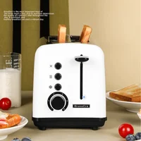 New Automatic Home Toaster for Breakfast, Small Double Sided Baking with Wide Card Slot, Kitchen Toaster 2