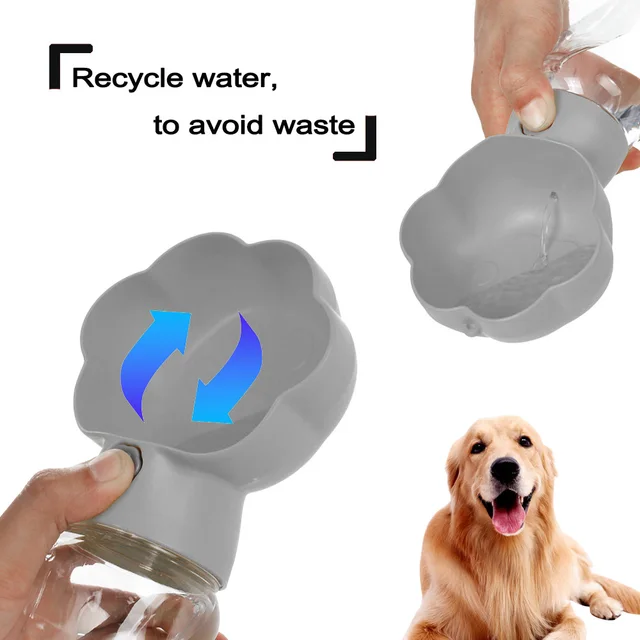 Portable Dog Water Bottle for Small Large Dogs Cats Leakproof Puppy 2 in 1 Water Food Container Chihuahua Bulldog Pet Supplies 3