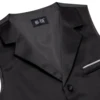 Hi-Tie Solid Black V-neck Men Vest With Tie Jacquard Tuxedo Dress Waistcoat Adjustable Jacket Casual Business Party Fashion 2