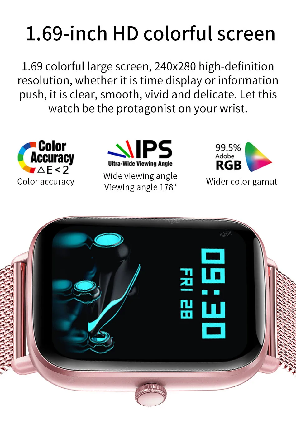 2022 LIGE New Women Smart Watch Heart Rate Monitor Health Sport Watches Life Waterproof Women Smartwatch For Huawei Xiaomi Apple