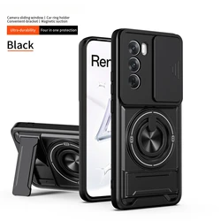 Custodia protettiva migliorata per telefono con copertura per fotocamera scorrevole e anello magnetico con doppio supporto