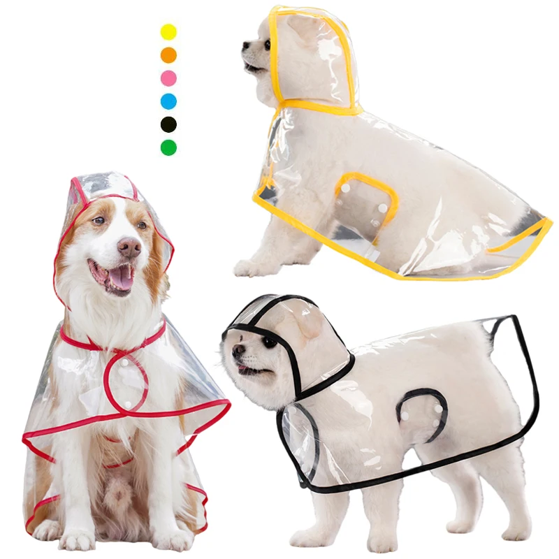 Puppy Raincoat Waterproof Pet Rain Jacket Small Medium Dogs Cats Jumpsuit Chihuahua Teddy Hooded Pug Rain Poncho Rainwear dog raincoat