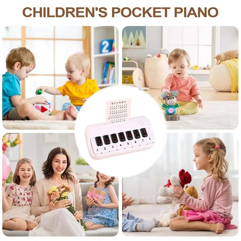 Portable 15 Keys Digital Keyboard Children's Mini Electronic Piano Children Musical Instrument Educational Toy for 3-6 Year Old