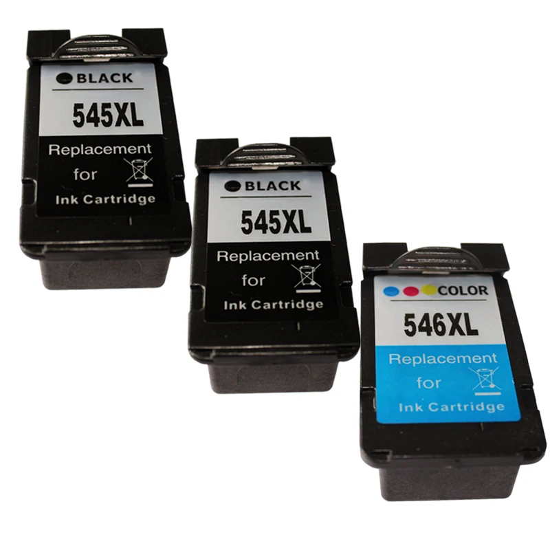 

3pk Compatible PG545 CL546 PG545XL CL546XL Refillable Ink Cartridge for Canon 545 546 Pixma MG 2580 2500 2550 Printer