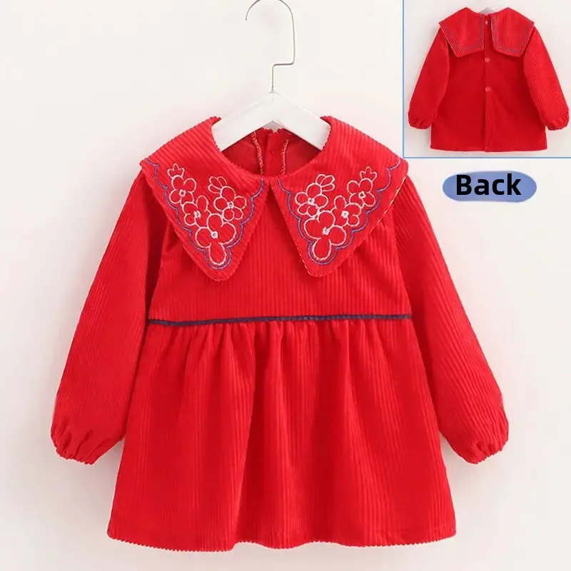 Children's Long Sleeve Crystal Velvet Apron Feeding Smock Boys Girls Eating Bibs Waterproof Dustproof Autumn Winter Baby Clothes
