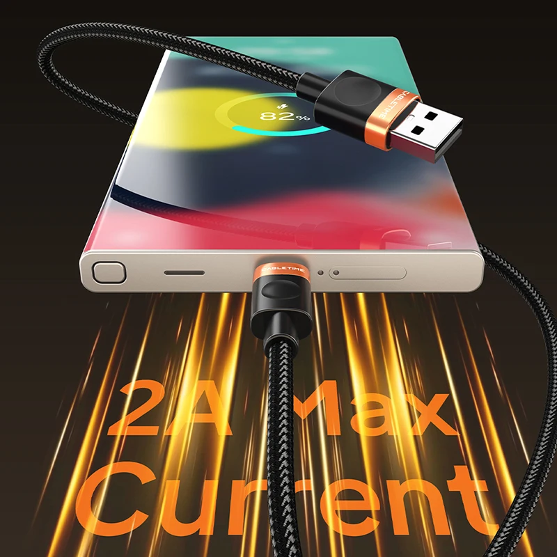 Premium USB A to USB C High-Speed Braided Data Transfer Cable, 2A 480Mbps