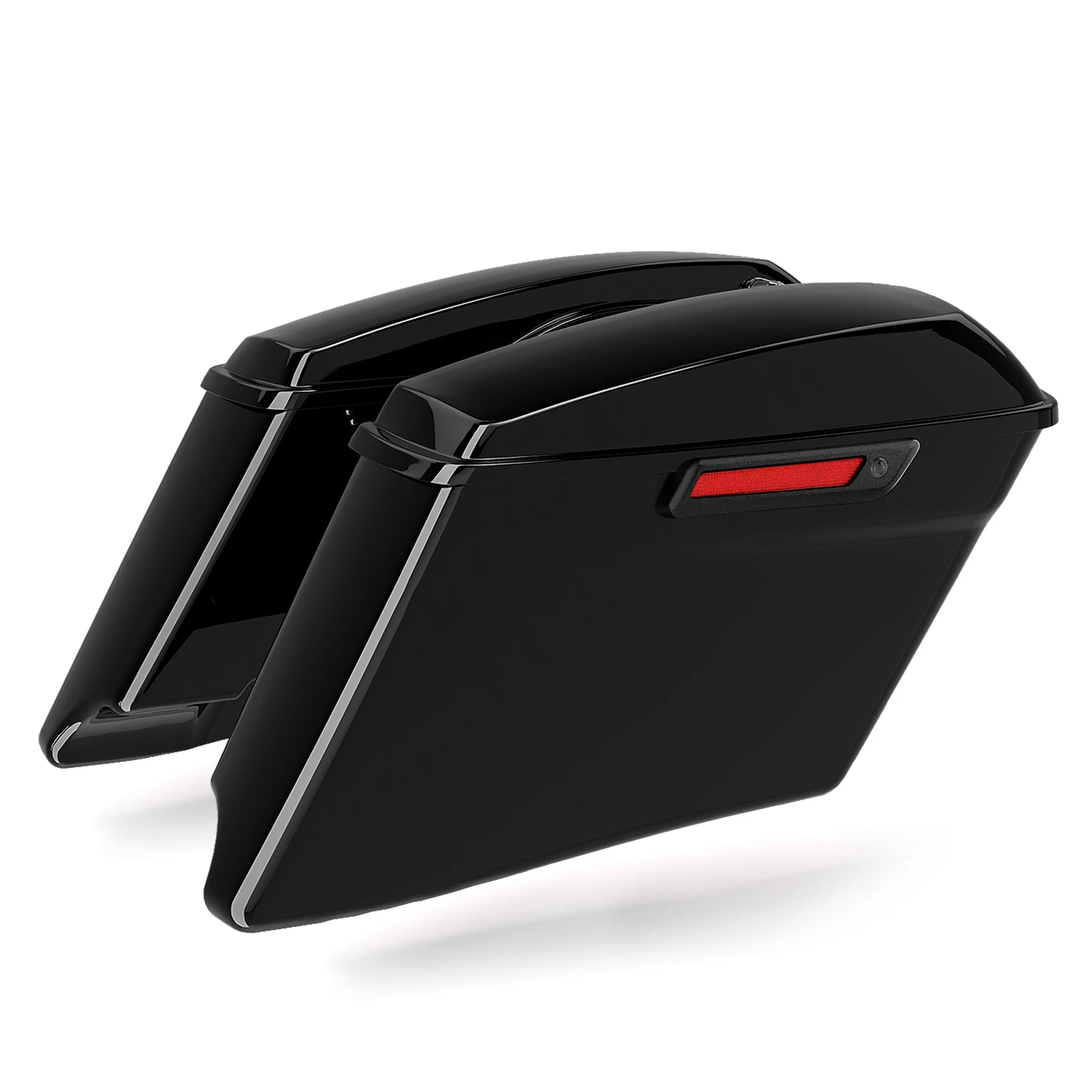 Motorcycle Saddlebag 4" Stretched Hard Saddlebag for Harley Touring Road King-2014 -