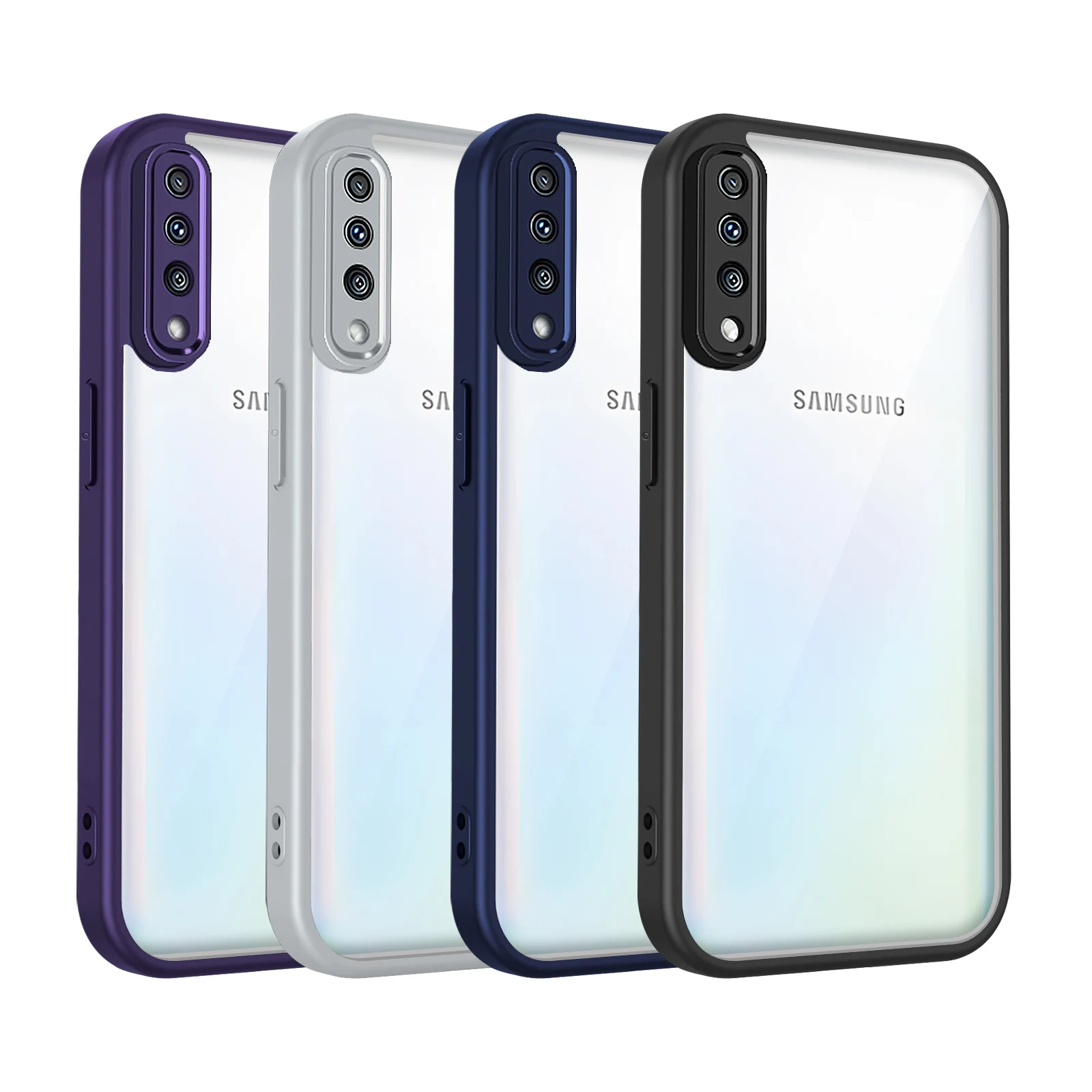 Clear Matte Back Cover with Air Cushion Silicon Bumper