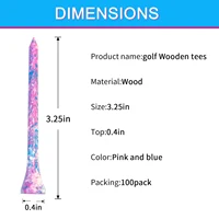 83MM/ 3-1/4 Inches Wooden Golf Tees Colorful Golf Wood Tees Accessories 100 Pack 2