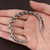 Stainless Steel Fashion Simple Bracelets Men's Vintage Twist Bracelet Unique Design Party Open Bangle Jewelry Gifts Never Fading 1