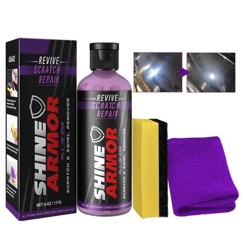 

Car Scratch Remover Auto Scratch Repair With Sponge Scratch Remover Liquid Scratch Repairing Polish Liquid Professional For