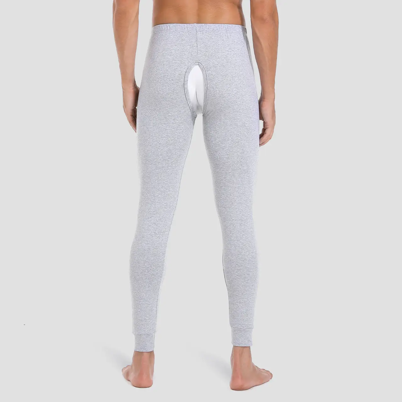 Open Crotch Long Johns Men's Warm-Keeping Pants Cotton Thin Leggings Trendy Tight Long Johns Men's Cotton-Woolen Trouser Pants