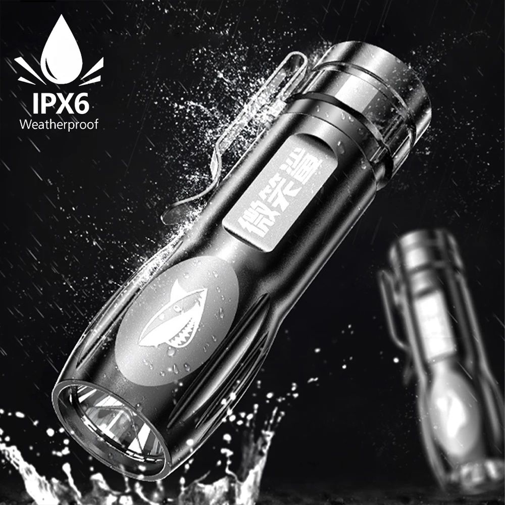 Strong Power Flashlight Rechargeable Camping Lamp Zoom Torch Tactical Flashlight Outdoor Waterproof Work Light Emergency Lamp Led Flashlight Led Flashlights Camping Light Led Torch Light