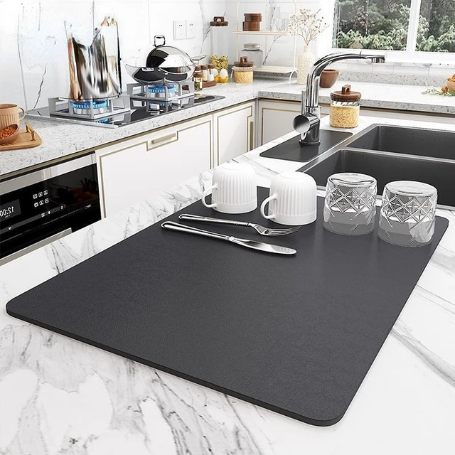 Water Absorption Kitchen Sink Mat Bathroom Faucet Splash Catcher Washbasin  Counter Absorbent Pads Toilet Room Water Prevent Mats - AliExpress