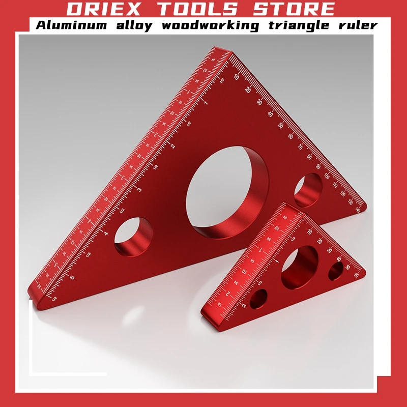 Aluminum alloy 90 Degree Flat Edge Square Ruler Woodworking Tools Metal