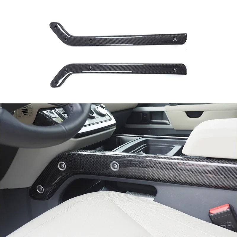 Carbon fiber decorative strip for central control armrest for 2020+ Land Rover Defender car Interior Accessories custom