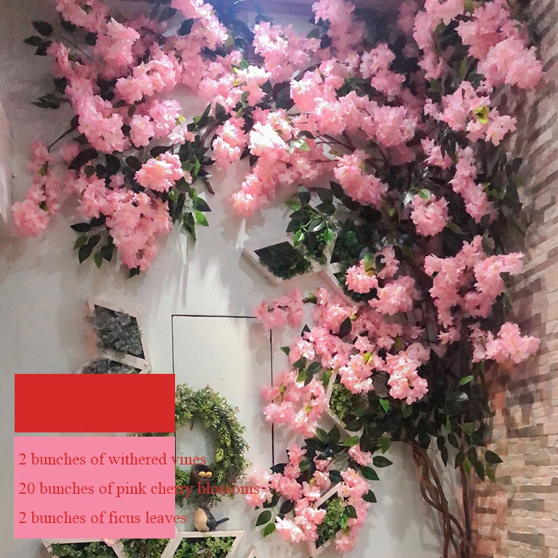 Alberi di Ciliegio Artificiali Fiori di Ciliegio Giapponesi Albero Arco Rosa Falso Fiore di Sakura Viti appese Fiori di Seta Interni Esterni Home Office Party (Dimensioni : 1.8x1.2m/5.9x4.2FT