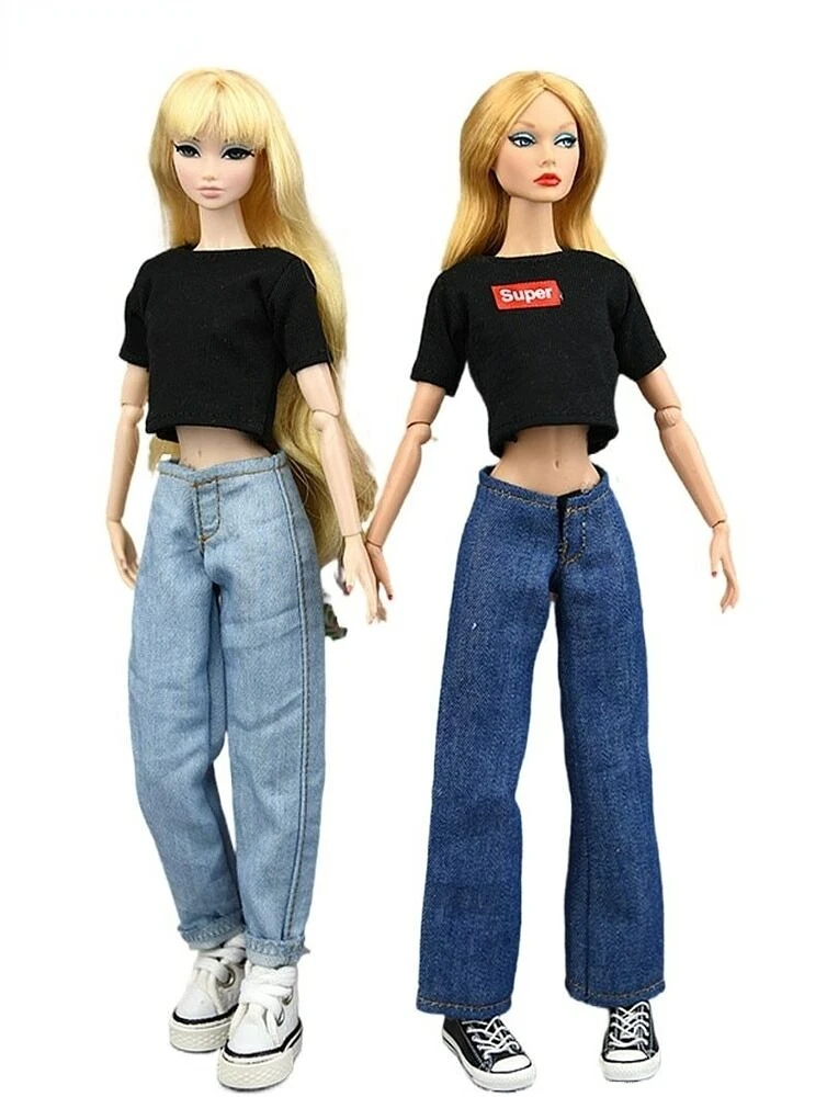 

Doll Suit 11.5 Inch Doll Suit 1/6 Cut Top Jeans Pants Toy Baby Accessories Are Birthday Gifts for Boys and Girls