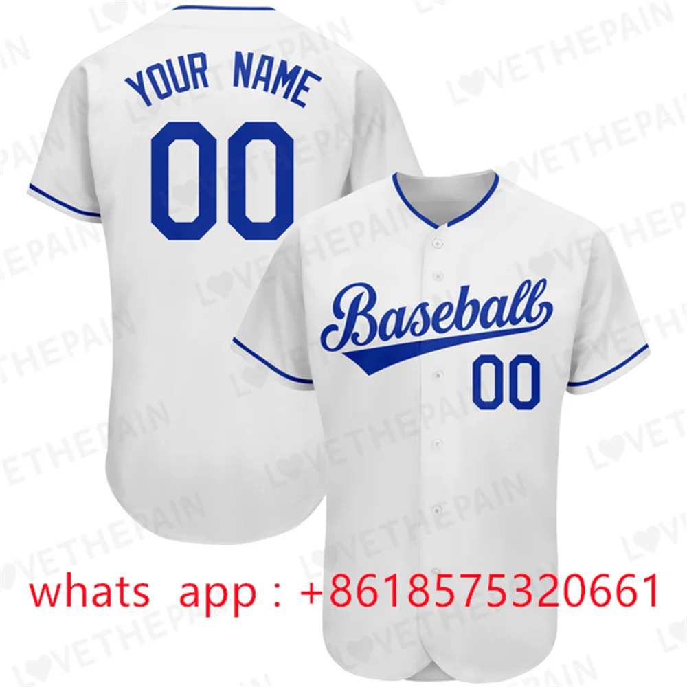 Stitched Baseball Jerseys Button Cardigan printing Name/Number Softball Game Training Clothes for Men