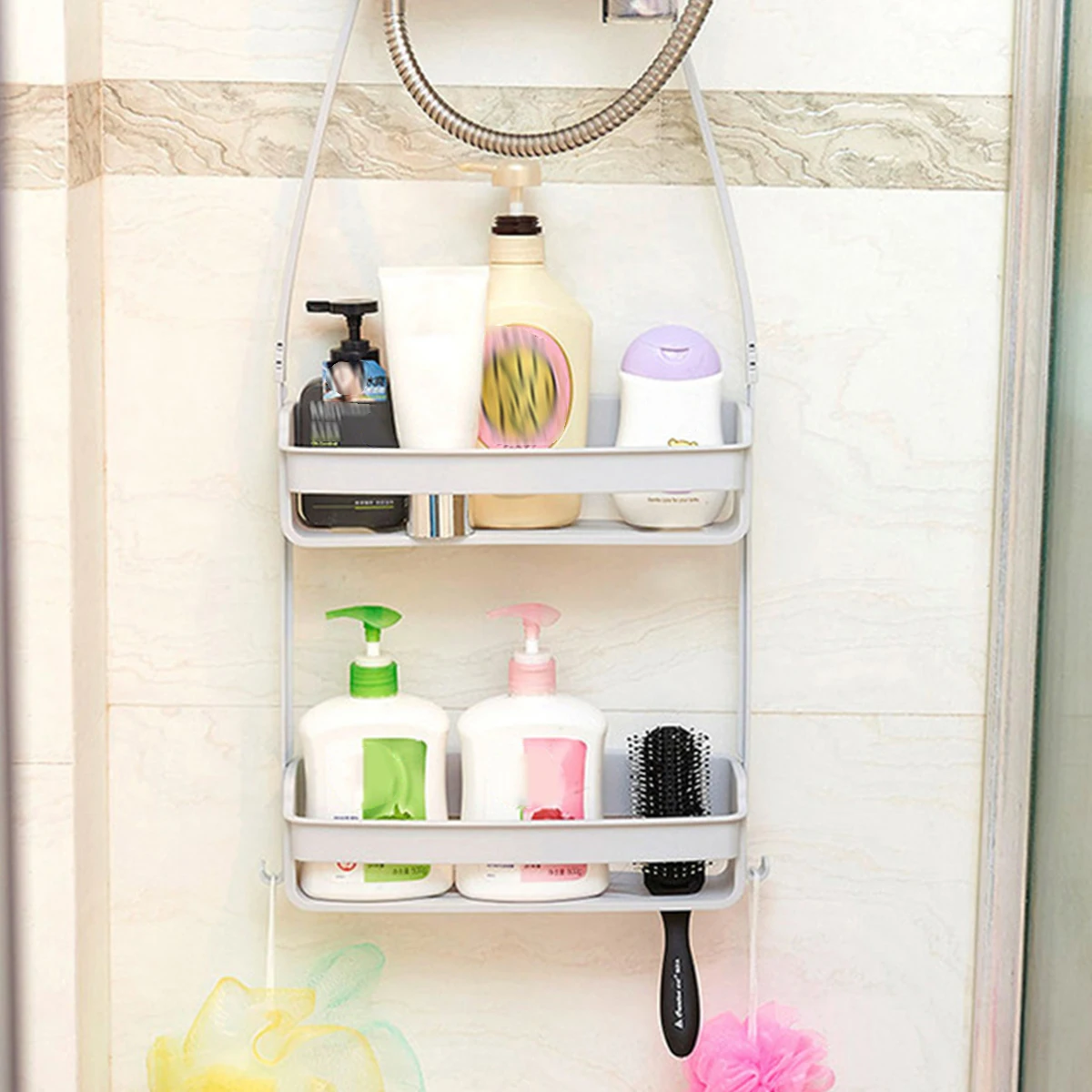 Bathroom hanging shower caddy organizer for shampoo
