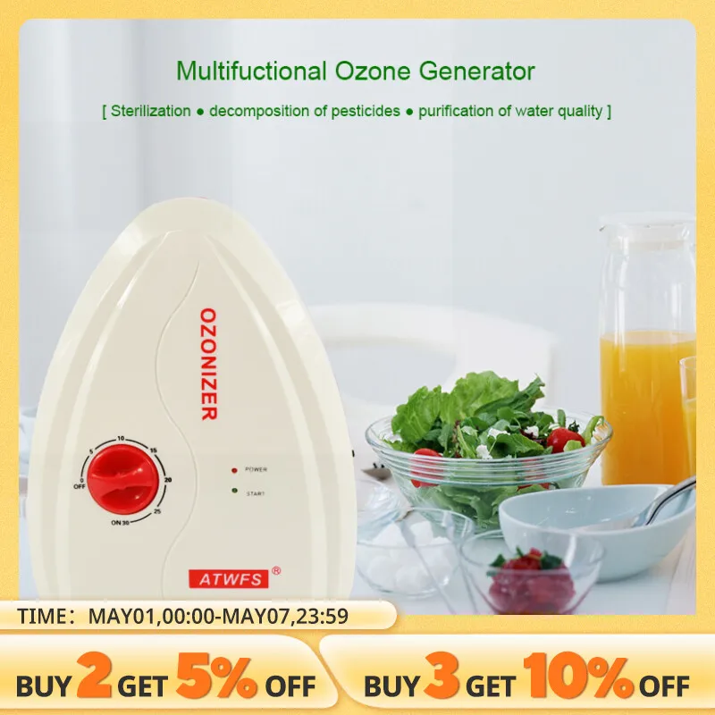 샤오미 유핀 미니 공기청정기, 음이온 제거 및 포름알데히드, PM2.5, 연기, 냄새까지 깔끔하게 제거하는 HEPA 이중 필터 시스템 함유 11 다기능 물 오존 발생기, 과일 및 야채 세척기, 공기 살균기, 오존 발생기, 400mg/H