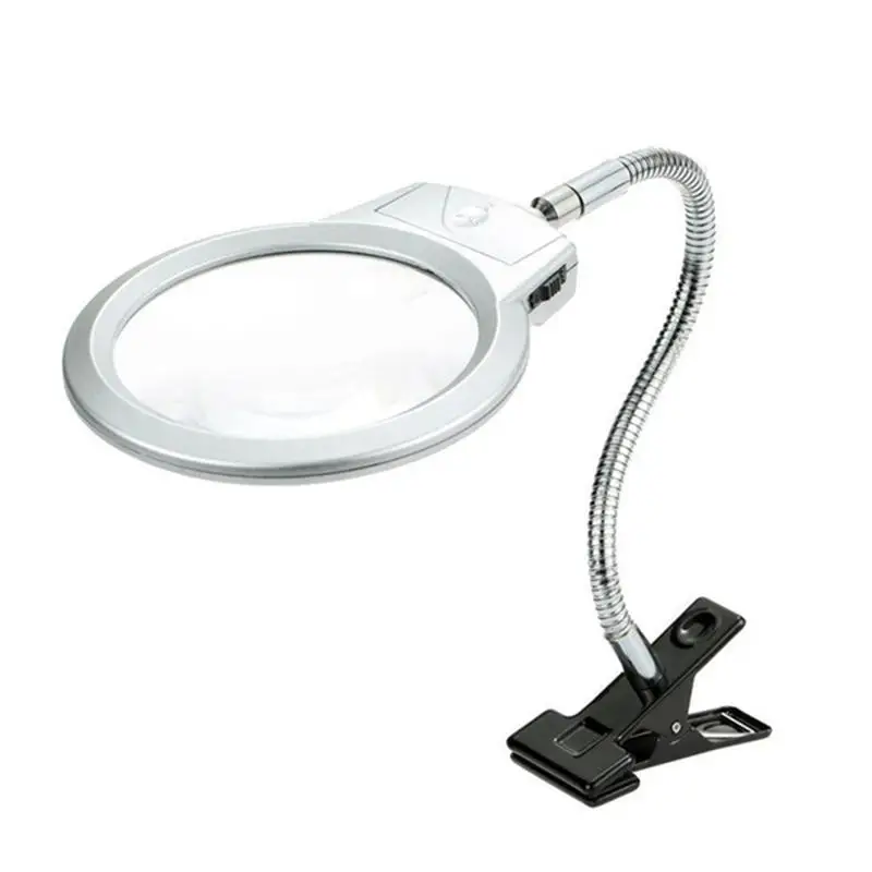 Lamp Magnifier LED Magnifying Light Desk Table Clamp 2.25X 107MM 5X 22MM  Loupe