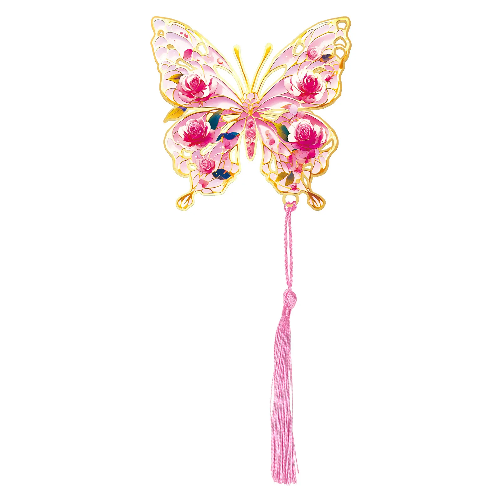Book Page Clip Colorful Butterfly Painting Metal Bookmark Hollow Metal Book Reading Mark Stationery Gifts