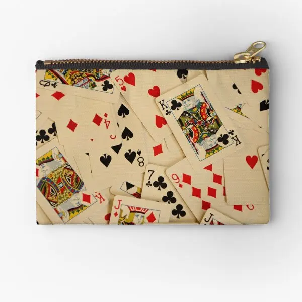 

Scattered Pack Of Playing Cards Hearts C Zipper Pouches Wallet Storage Socks Money Key Men Bag Pure Cosmetic Small Women