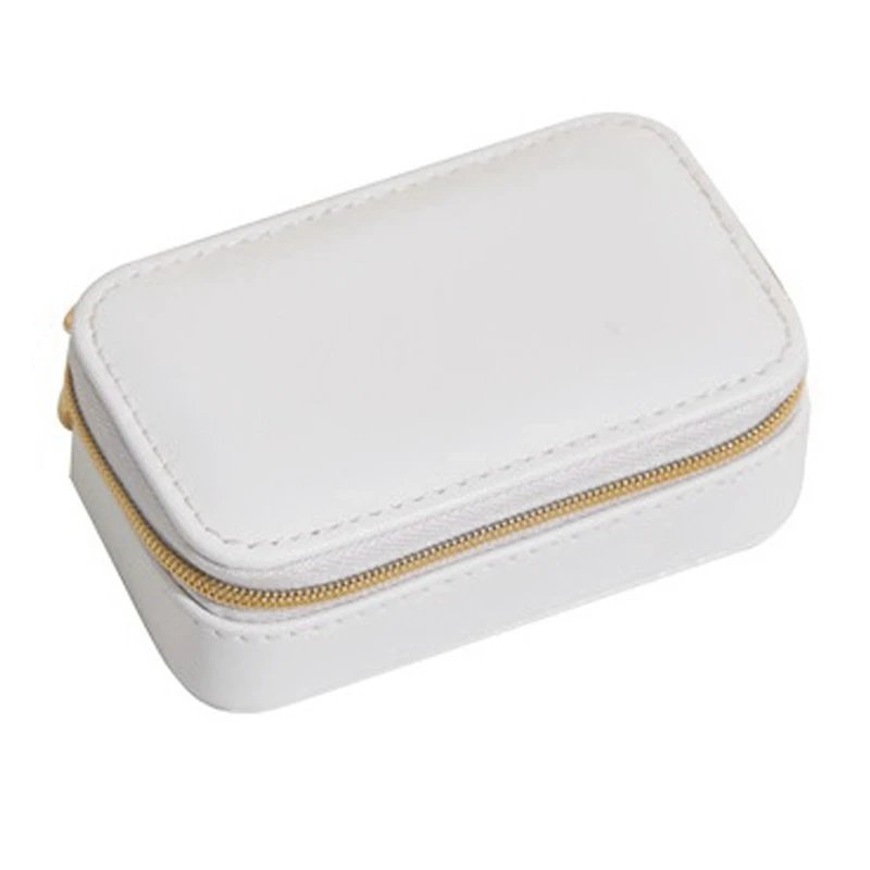 

2X Small Jewelry Box,Portable Travel Jewelry Box Organizer Display Storage Case For Rings And Earrings White