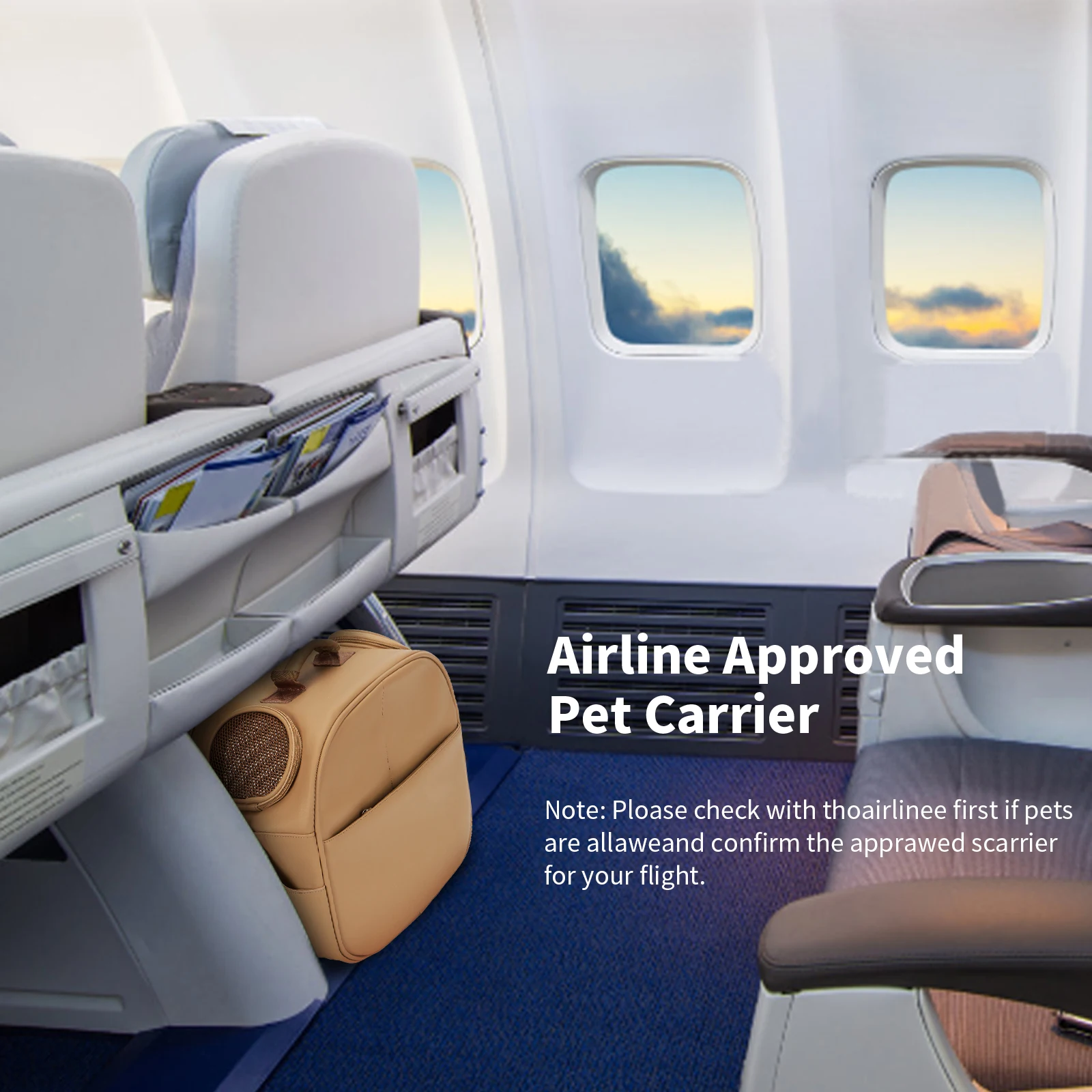 Carry on Pet Carrier Airline Approved Portable Cat Backpack Carrier - Breathable Mesh Design Lightweight for Small to Medium