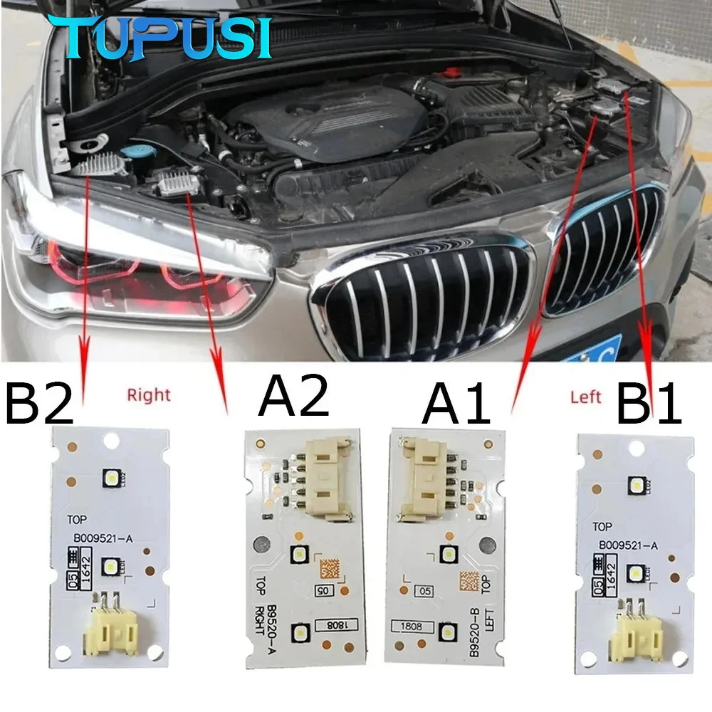 BMW 2017 2018 2019 X1 F48 LED 헤드라이트용 화이트 엔젤 아이 DRL 보드, 러닝 라이트 모듈 63117428791 63117428792