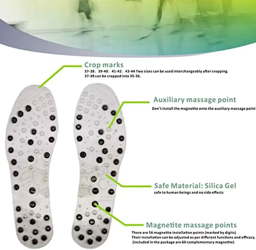 VIP New Unisex Feet Massage Insoles Magnetic Weight Loss Acupressure Slimming Insoles Foot Care Shoe Gel Inserts Insoles 2