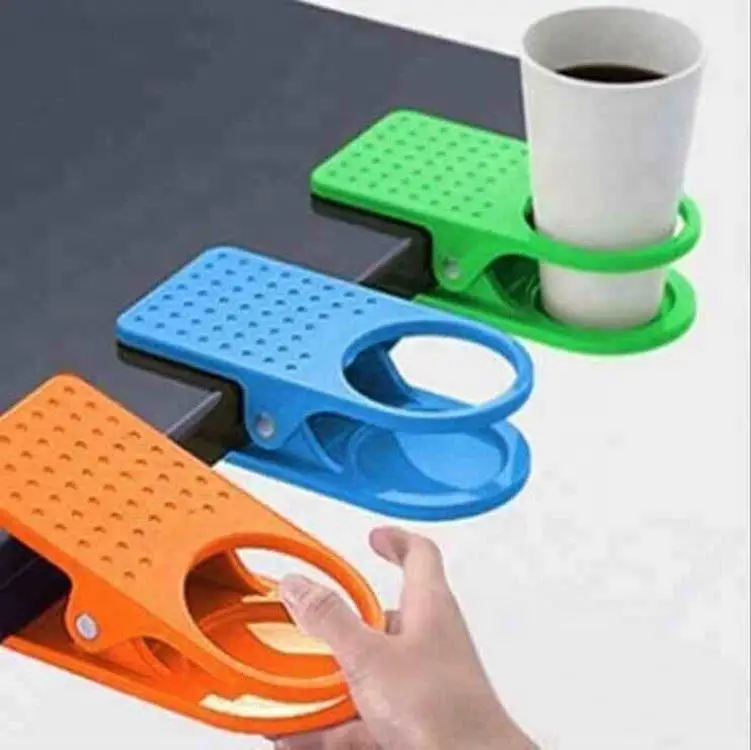 

1pc Desktop Organization Drinklip Mug Tumbler Home Office Desk Side Clamp Table Glass Water Cups Holder Clip