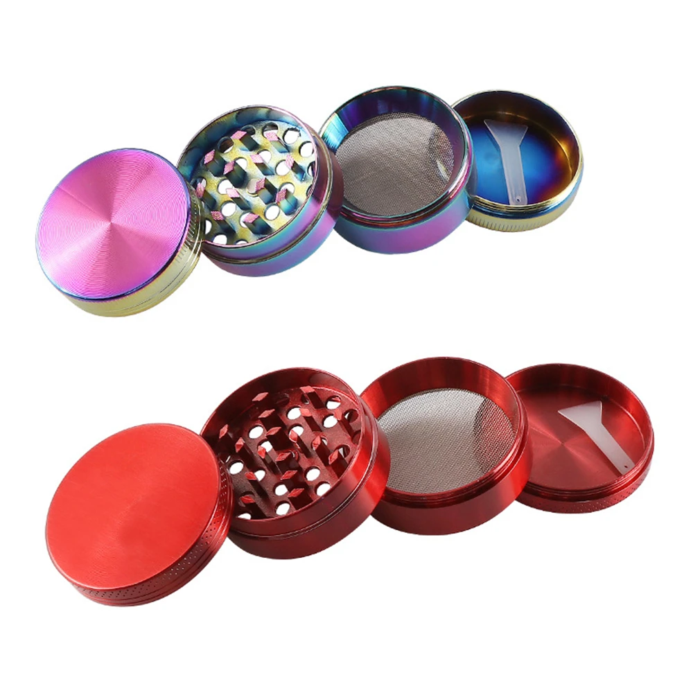 Premium 4-Layer Metal Herb Grinder with Scraper - 40mm