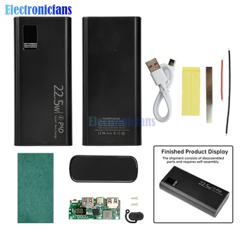 20000mAh 22.5W Ricarica rapida Power Bank Kit fai da te 1260110 Custodia batteria Power Bank Kit fai da te Nero Bianco Power Bank Case