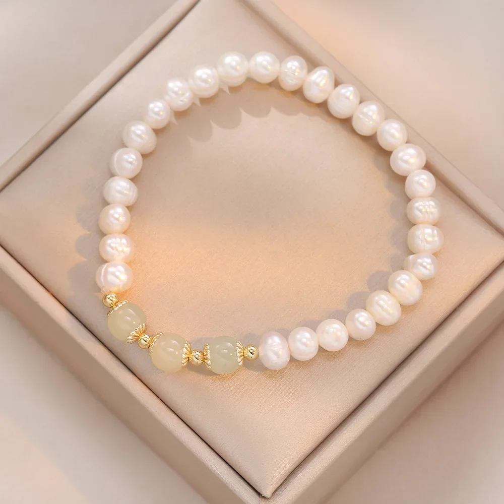 

Fashion light luxury natural freshwater pearl bracelet for women, bangle