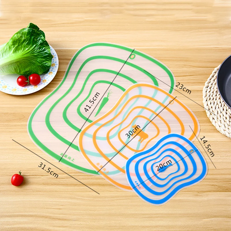 6Pcs/Set Plastic Chopping Block Mat Colorful Kitchen Baby Food Cutting  Board Nonslip Antimicrobial(Color Randomization)