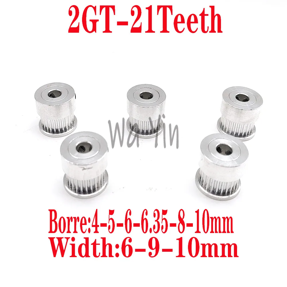 

2GT 21Teeth Timing Pulley Synchronous Pulley Belt Width 6/9/10mm Inner Hole 4-5-6-6.35-8-10mm Mechanical Driving