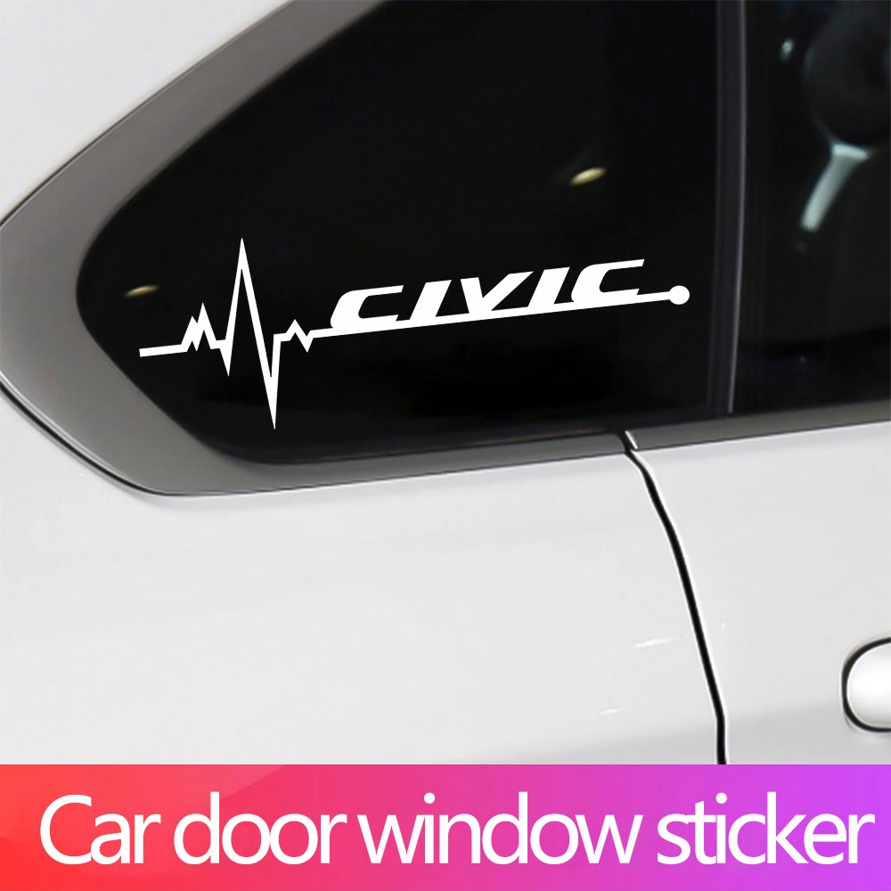 2pcs Car Side Window Stickers For Honda Civic 7 7th Gen 2001 2002 2003