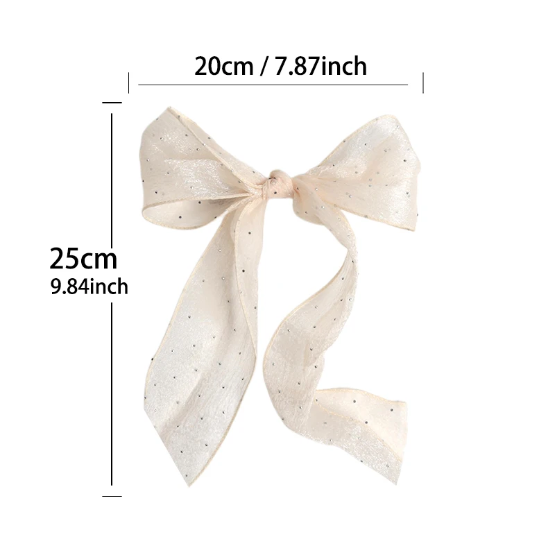 Shining Sweet Chiffon Bow Hair Clips Elegant Ribbon Ponytail Clip Women Girl Sweet Headbands Hairpin Hairgrip Hair Accessories
