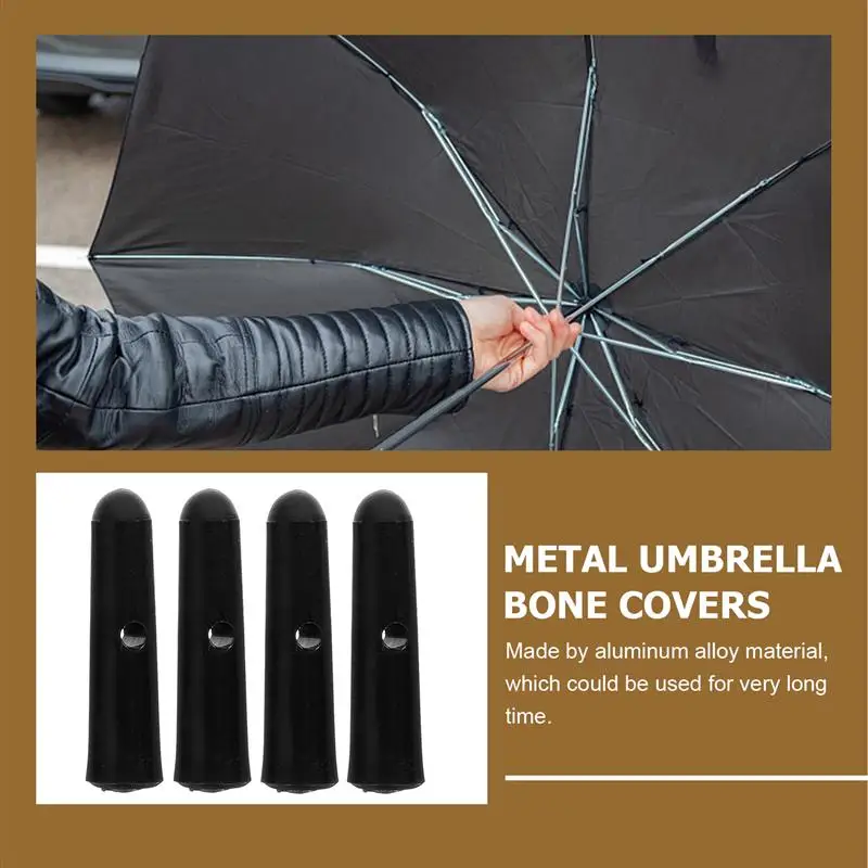 10pcs Foldable Umbrella Tail Beads Replacement Umbrella Tail Beads Metal Umbrella Bone Covers Sun Umbrella Tail Drops Parts