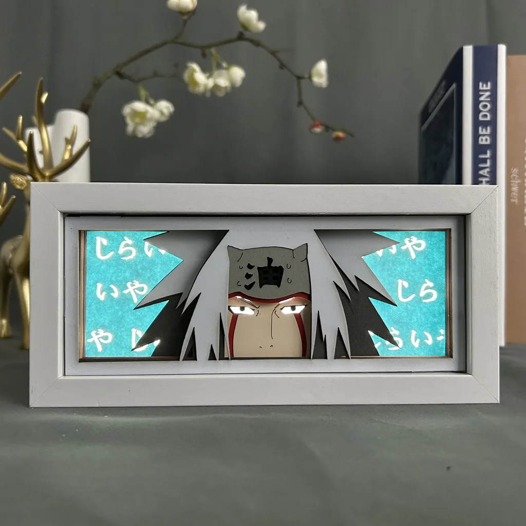 thumbnail image 1 of Periféricos de anime de NARUTO, figura de Itachi con luz LED, caja de sombras cortada con papel, figuras de Sasuke, caja de luz, estatua de Obito, adornos de escritorio, juguetes, 1 of 5