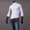 New Men's handsome half turtleneck bottom shirt,  gentle and comfortable, suitable for autumn, winter, senior undershirt 4
