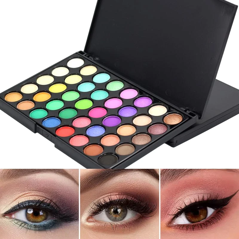 40 Colors Glitter Eyeshadow Palette Matte Waterproof Long Lasting Pressed Pearlescent Powder Cosmetics Women MakeUp eye shadow eye shadow plate