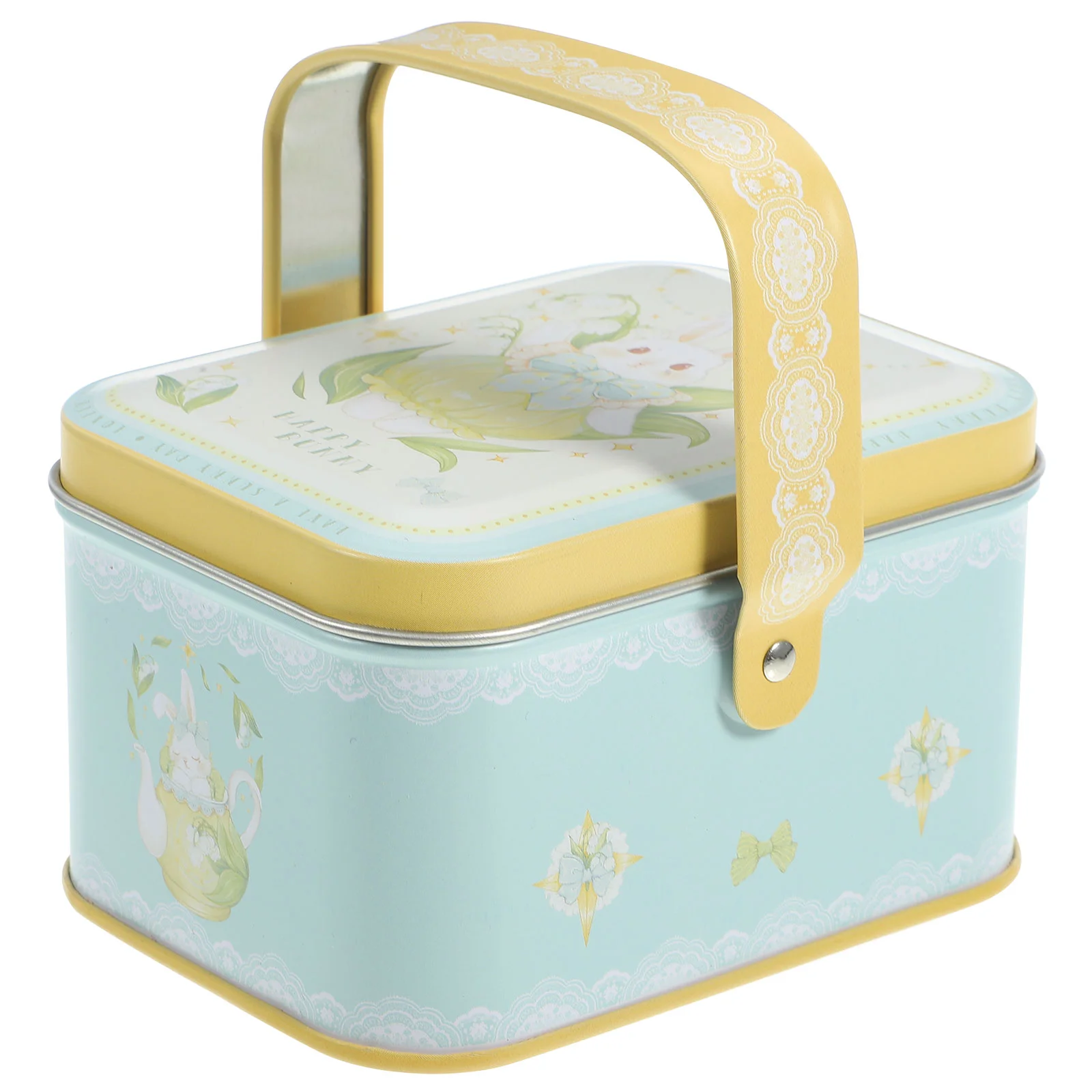

Festival Biscuit Containers Holiday Supplies Cookie Tin with Handle Candy Tinplate