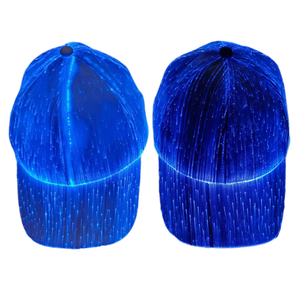 Halloween Decor Party Hat Men's Women's Hip Hop Performance Hat LED Fiber Optic Glow Gradient Baseball